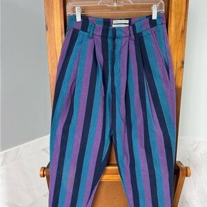 Urban Outfitters Purple and Teal Striped Women’s Chinos